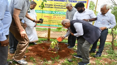 2000 Tree Plantation Program at S-VYASA, Bengaluru