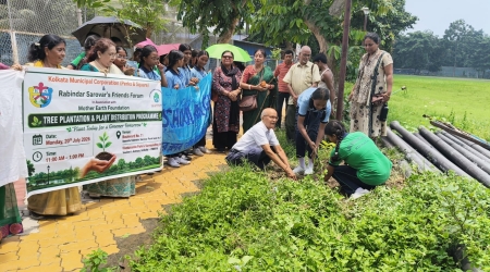 Students and teachers from Hartley Academy, Lake View Girls' School, Lake View Boys' School, and Binodini School actively joined the plantation drive at Vivekananda Park and the surrounding areas, making the event a meaningful initiative towards environme