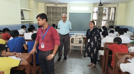 Shri Kalyan Kumar Shroff & Shri Mukeah Parekh visited Terapanthi School, Portuguese Church Street, Kolkata, on 11th August 2026 to coordinate and finalise arrangements for the school-level competition. The programme is scheduled to commence from 12:00 noo