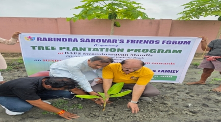 G 9 Banana plants Tree Plantation programme at the back yard of Mandir