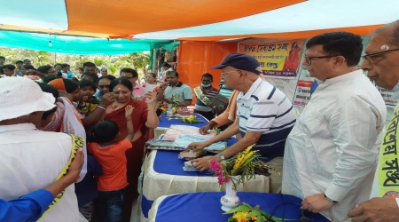 Sarees and Dhoties Distribution - Dwarik Nagar - Sundarbans - Bharat Sevashram Sangha - April 3, 2022