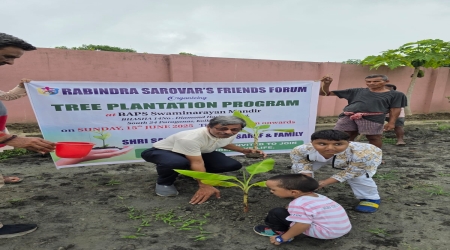G 9 Banana plants Tree Plantation programme at the back yard of Mandir
